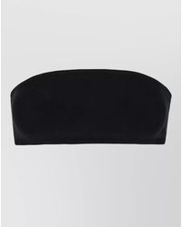 Max Mara - Stretch Viscose Bandeau Top Ribbed Trim - Lyst