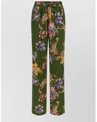 Etro - Floral Print Wide Leg Trousers - Lyst