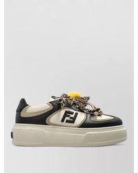 Fendi - Match Leather Platform Sneakers With Charms - Lyst