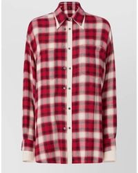 Pinko - Checked Cotton Long-Sleeve Shirt - Lyst