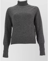 Victoria Beckham - Marie Knit Top Ribbed Turtleneck Cuffs - Lyst