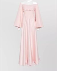 Solace London - Rina Off Shoulder Satin Maxi Dress - Lyst