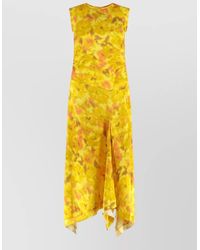 Acne Studios - Sleeveless Floral Dress Asymmetric Hem Draped - Lyst