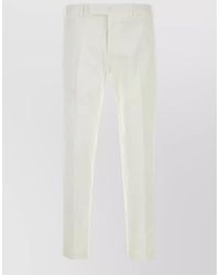 PT Torino - Stretch Cotton Trousers Belt Loops Pleats - Lyst