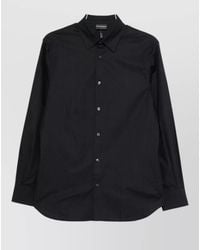 Emporio Armani - Textured Cotton Long-Sleeve Shirt - Lyst
