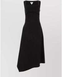 Bottega Veneta - Asymmetric Cotton Midi Dress - Lyst