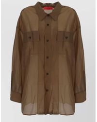 Thelatest - Long Sleeve Shirt Button Cuffs Sheer - Lyst