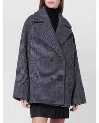Calvin Klein - Houndstooth Double Breasted Coat Pockets - Lyst