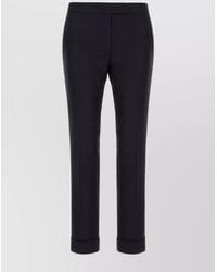 Thom Browne - Wool Trousers With Back Pocket And Cuffed Hem - Lyst