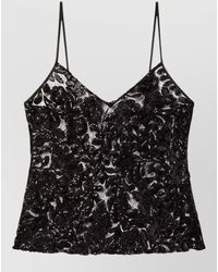 Golden Goose - Tulle V-Neck Sleeveless Top - Lyst
