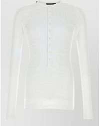 Dolce & Gabbana - Stretch Cotton Long Sleeve Ribbed T Shirt - Lyst