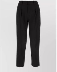 PT Torino - Stretch Polyester Cropped Trousers With Elastic Waistband - Lyst