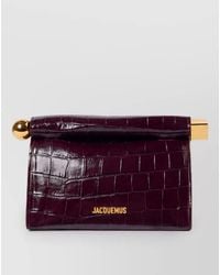 Jacquemus - Le Rond Carré Mini Croc-Embossed Leather Shoulder Bag - Lyst