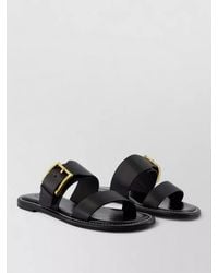 Ami Paris - Buckled Leather Sandals Flat Sole - Lyst