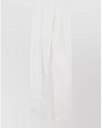 Jil Sander - Cotton Silk Trousers Pleats And Belt Loops - Lyst