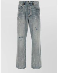Purple - P011 Vintage Slash Paint Denim Jeans - Lyst