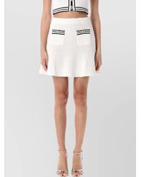 Self-Portrait - Textured Ribbed Striped Knit Mini Skirt - Lyst