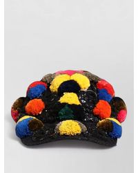 Dolce & Gabbana - Pom Pom Sequin Embellished Hat - Lyst