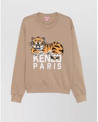 KENZO - Cotton Logo-Embroidered Crew-Neck Sweatshirt - Lyst