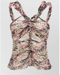 Isabel Marant - 'Wild' Animal Print Top With Beaded Embellishments - Lyst