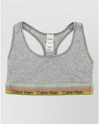 Calvin Klein - Bralette Logo Band Elastic Racerback Design - Lyst
