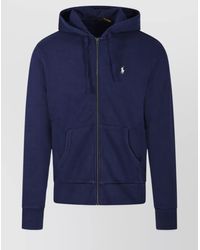 Ralph Lauren - Hooded Sweatshirt Drawstring Ribbed Cuffs Hem Kangaroo Pocket - Lyst
