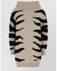 Moschino - Silk Wool Blend Sweater Dress - Lyst