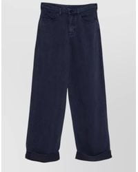 Emporio Armani - Linen Blend Trousers Cuffed Hem Five Pockets - Lyst
