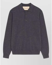 Valentino Garavani - Virgin Wool Long-Sleeve Polo Shirt - Lyst