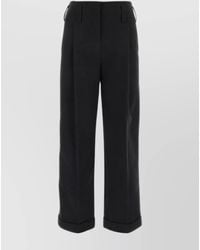 Philosophy - Wide-Leg High Waist Trousers With Front Belt Loops - Lyst