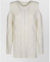 P.A.R.O.S.H. - Off-Shoulder Crochet Knit Jumper - Lyst