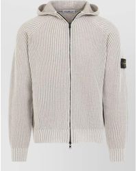 Stone Island - Cashmere Textured-Knit Zip-Up Hooded Jacket - Lyst