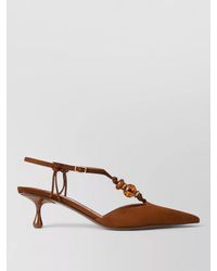 Jimmy Choo - Lauri Suede Pumps Beaded Detail Kitten Heel - Lyst