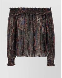 Saint Laurent - Silk Smocked Blouse - Lyst