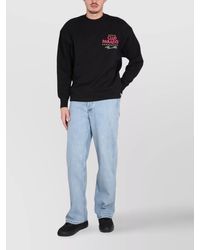 MSGM - Graphic Print Crew Neck Sweatshirt - Lyst