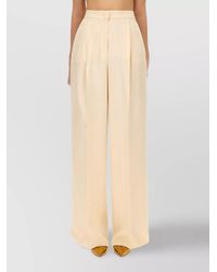 Max Mara - Silk Regular-Fit Wide-Leg Trousers - Lyst