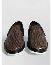 Dolce & Gabbana - Leather Woven Slip-On Sneakers - Lyst