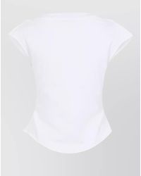 Alaïa - Cotton Sleeveless Boat Neck Top - Lyst