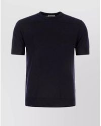 Jil Sander - Ribbed Crew-Neck Short-Sleeve Wool Sweater - Lyst