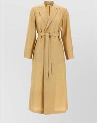 Max Mara - Silk Blend Belted Trench Coat - Lyst