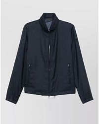 Giorgio Armani - Cashmere Silk Blend Blouson Jacket High Collar - Lyst