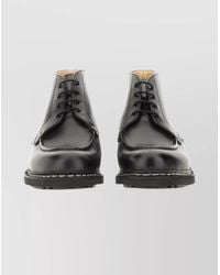 Paraboot - Round Toe Boots With Rubber Sole And Stitching - Lyst