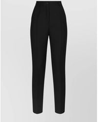 Dolce & Gabbana - Virgin Wool Silk High-Rise Slim-Fit Tailored Trousers - Lyst