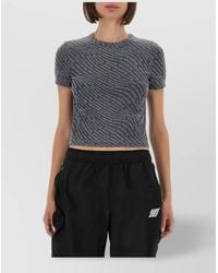Alexander Wang - Short Sleeve Round Neck Cropped Top - Lyst