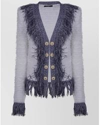 Balmain - Tweed Jacket With Fringed Metallic Accents - Lyst