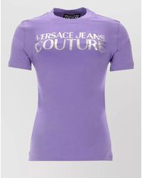 Versace Jeans Couture - Crew Neck Fitted Short Sleeve Top - Lyst