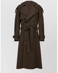 Victoria Beckham - Virgin Wool Double-Breasted Belted Trench Coat - Lyst