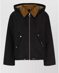 Barbour - Hooded Polyester Jacket Contrast Collar Pockets - Lyst