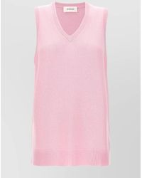 Sportmax - Ribbed Sleeveless V-Neck Vest - Lyst