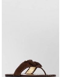 Prada - Suede Thong Sandals Open Toe Flat Sole - Lyst